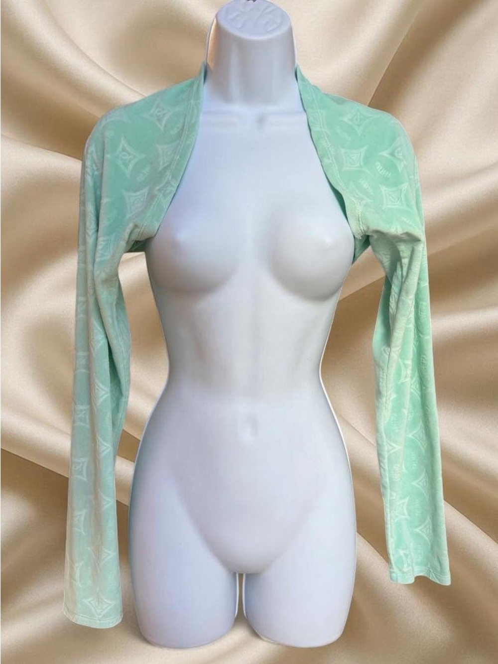 Juicy Couture Mint Green Velour Open Front Bolero